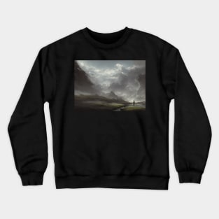 easy landscape, beautiful wall painting for living room invigorating Crewneck Sweatshirt